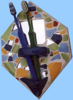 mosaic toothbrush holder