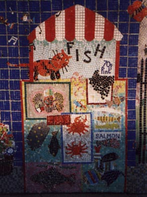 columbia road mosaic fish stall