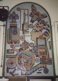 tube station entrance mosaic