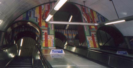 mosaic over escalator