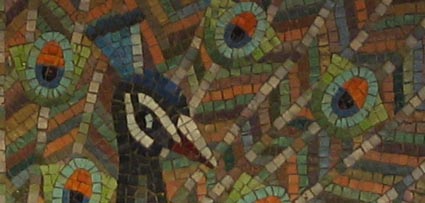 peacock mosaic detail