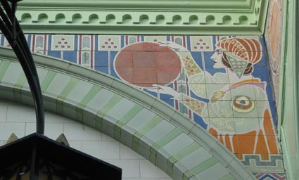 Doulton tiles in the Royal Arcade