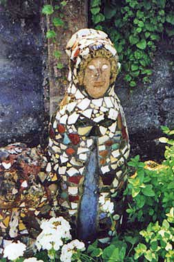 mosaic statue