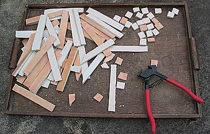 cutting tiles with nippers