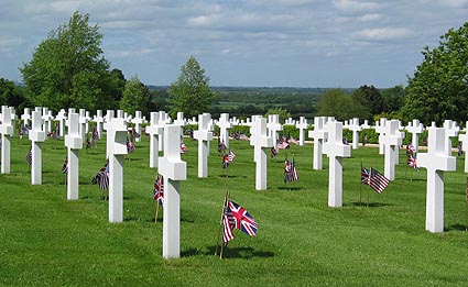 American v cemetery graves