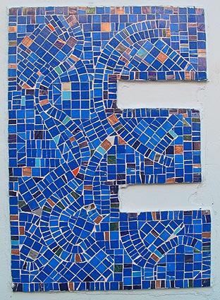 mosaic tile lettering