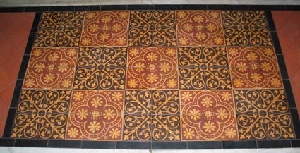 Victorian encaustic tile panel