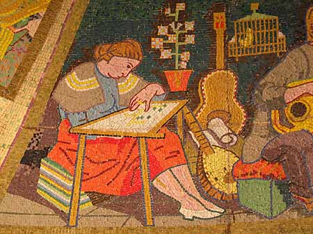Mosaic of a weaver
