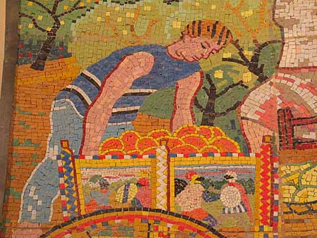 Mosaic of fruit picking