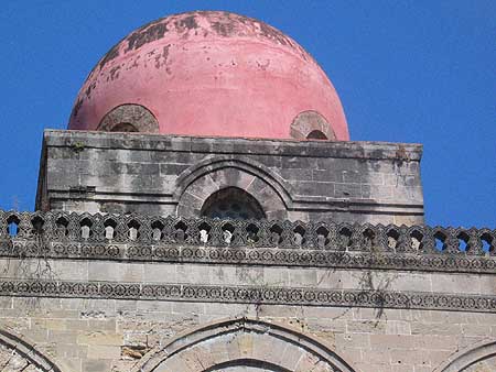 Red dome on roof of San Cataldo