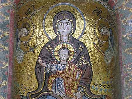 madonna and child mosaic