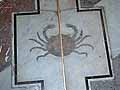 Cancer zodiac sign shown in inlay work on the floor of Palermo Cathedral