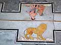 Leo and Gemini zodiac signs shown in inlay work on the floor of Palermo Cathedral