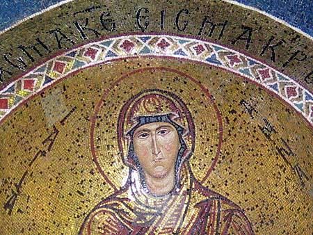 Detail of mosaic of Mary