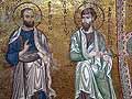 Mosaic of two saints, La Martorana, Palermo