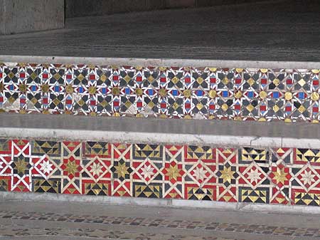 steps with mosaic inlay