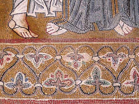 Feet portrayed in mosaic