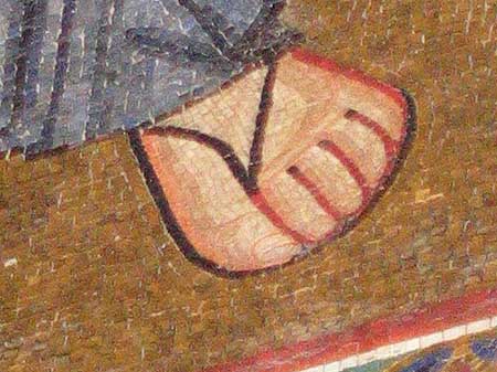 Detail of mosaic foot
