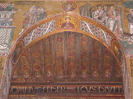 Mosaic arch in the Palatine Chapel