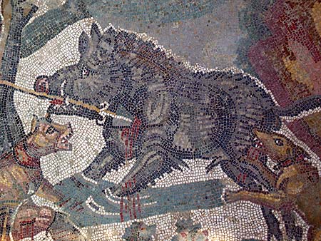 hunting boar mosaic