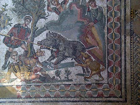 hunting boar mosaic