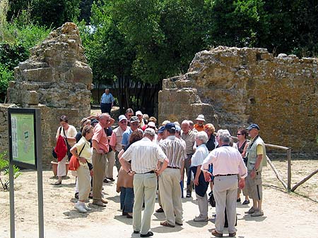 tour group at roman villa