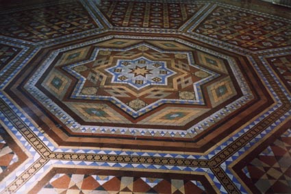 polychrome floor tiles